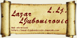 Lazar LJubomirović vizit kartica